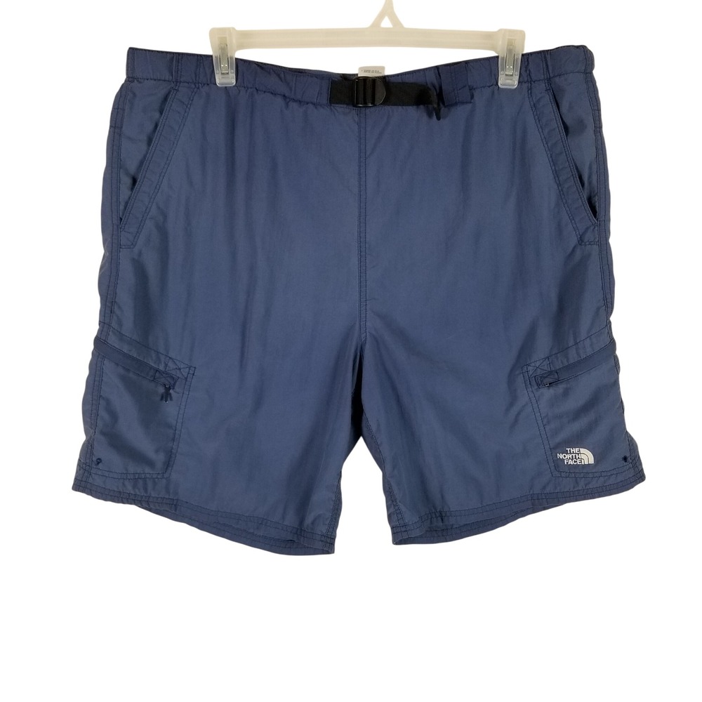 The North Face Cargo Shorts Mens XL Blue Belted Hiking Nylon Utility Summer
